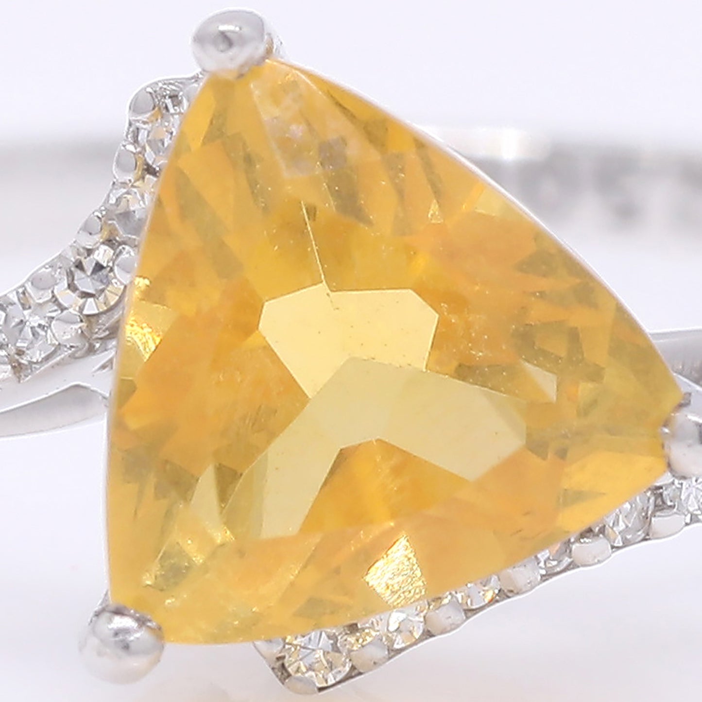 1.04 Ct Triangle Mixed Cut Natural Fire Opal 950 Platinum Ring
