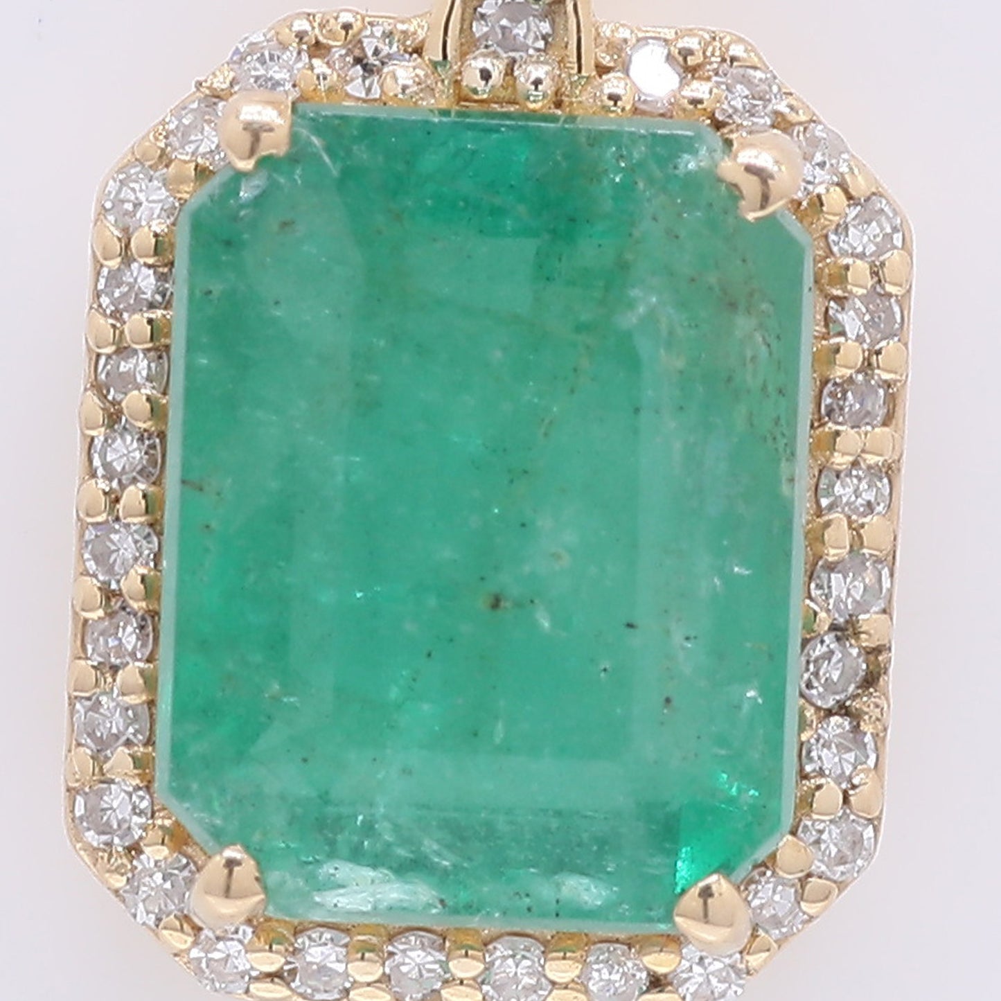 2.32 Ct Octagon Step Cut Natural Emerald 14K Gold Pendant