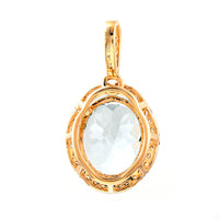 2.49 Ct Oval Mixed Cut Natural Aquamarine 14K Gold Pendant