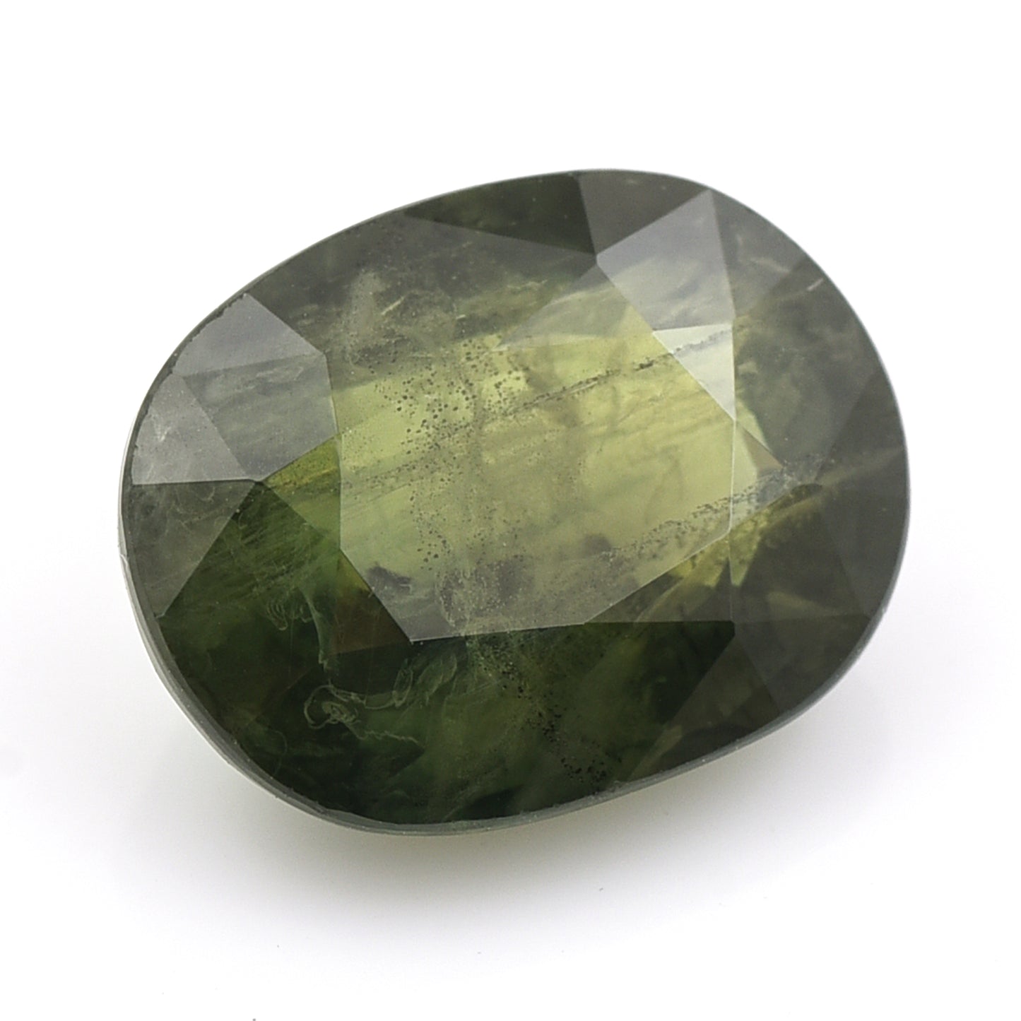 6.11 Natural Corundum Green Sapphire Oval Mixed Cut Gemstone