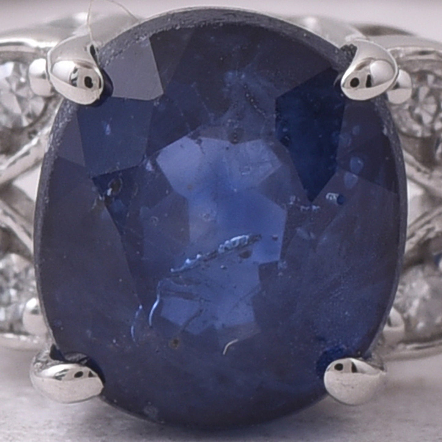 1.12 Ct Oval Mixed Cut Natural Sapphire 950 Platinum Ring