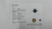 5.36 Ct Oval Mixed Cut Natural Corundum Sapphire 14K Gold Ring