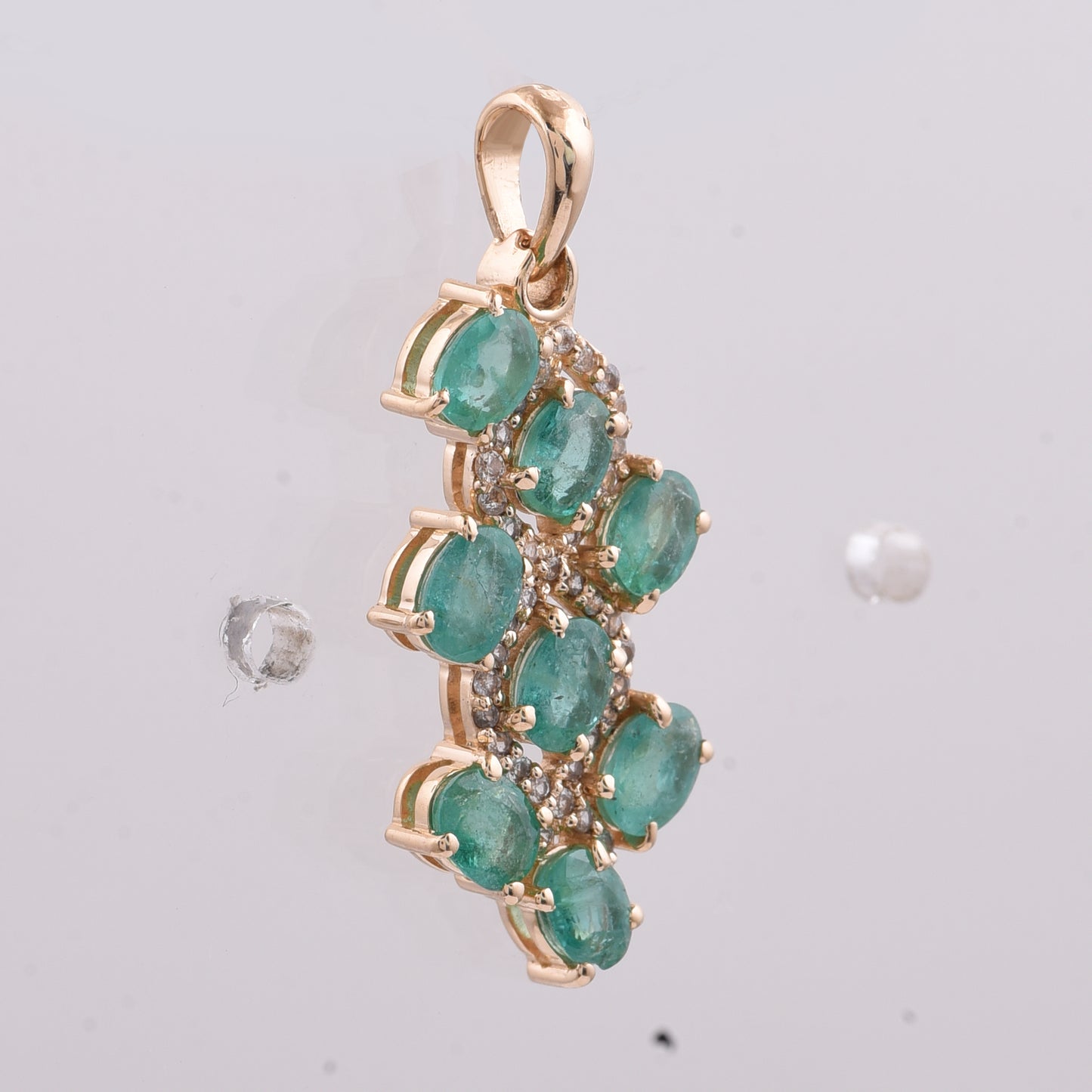 1.30 Ct Oval Natural Emerald 14K Gold Pendant