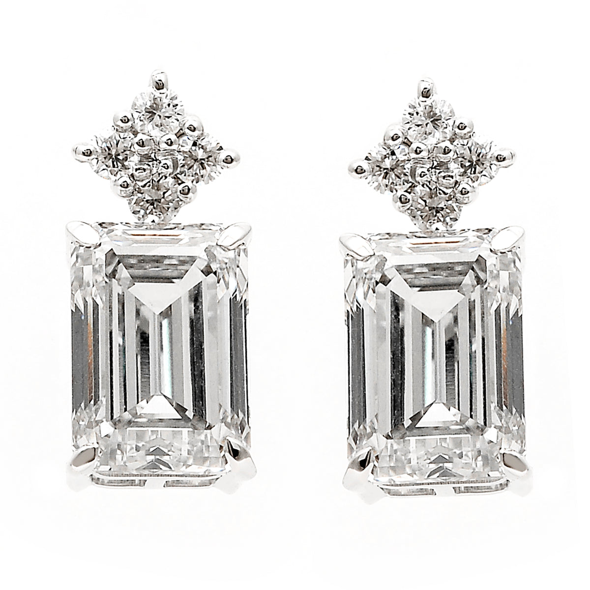 4.32 Carats Lab Grown Diamond 14K Gold Earrings