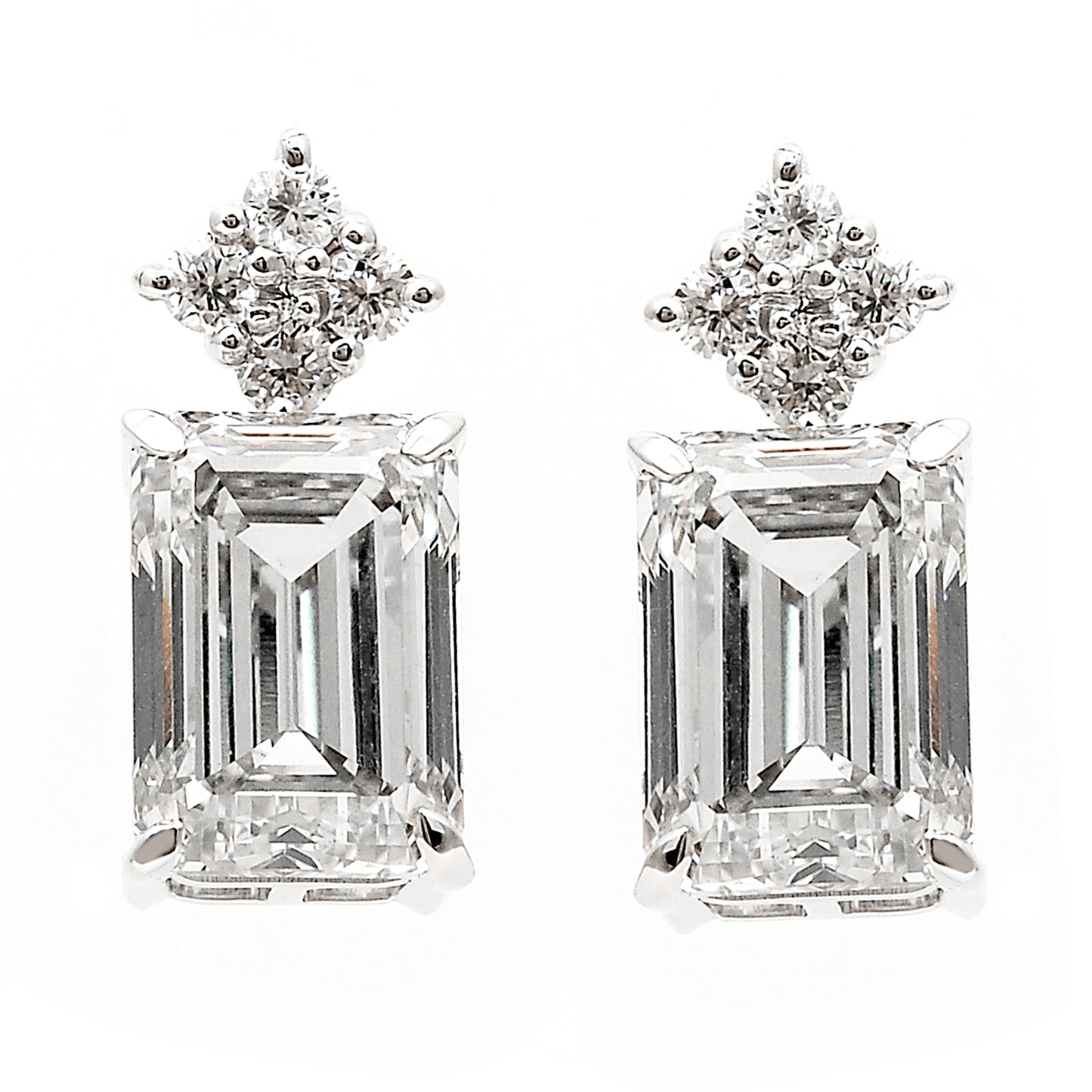 4.32 Carats Lab Grown Diamond 14K Gold Earrings