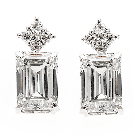 4.32 Carats Lab Grown Diamond 14K Gold Earrings