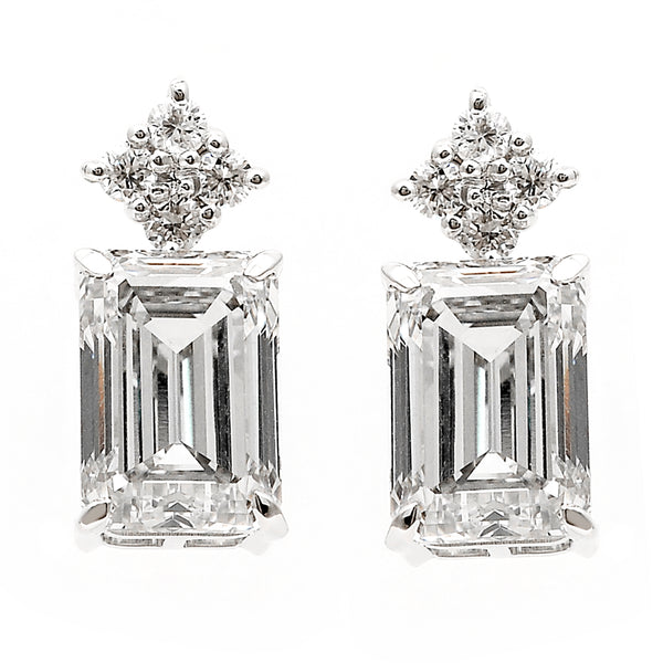 4.32 Carats Lab Grown Diamond 14K Gold Earrings