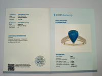 2.58 Ct Pear Natural Sapphire 14K Gold Ring