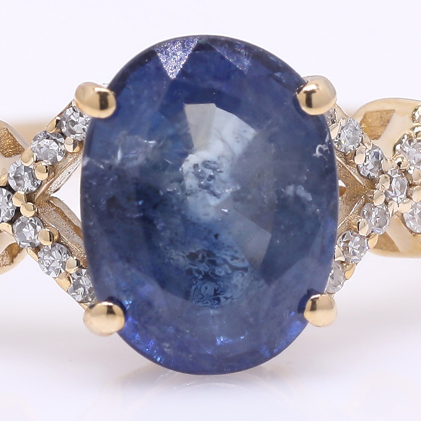 2.44 Ct Oval Mixed Cut Natural Sapphire 14K Gold Ring