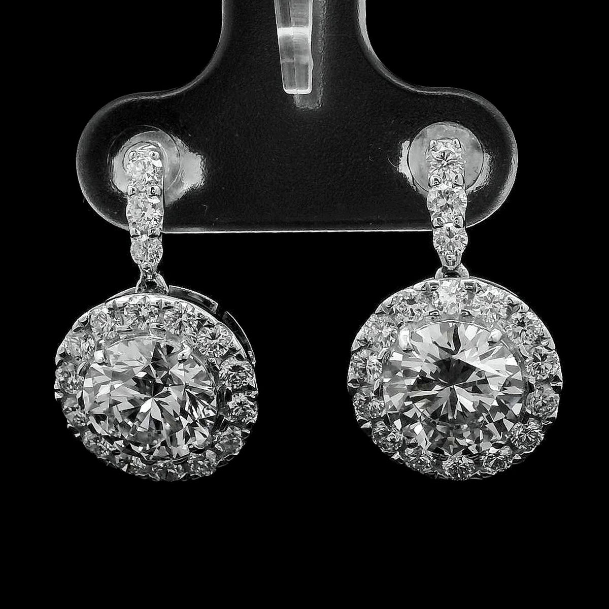 4.25 Ct Round Lab Grown Diamond 14K Gold Earrings
