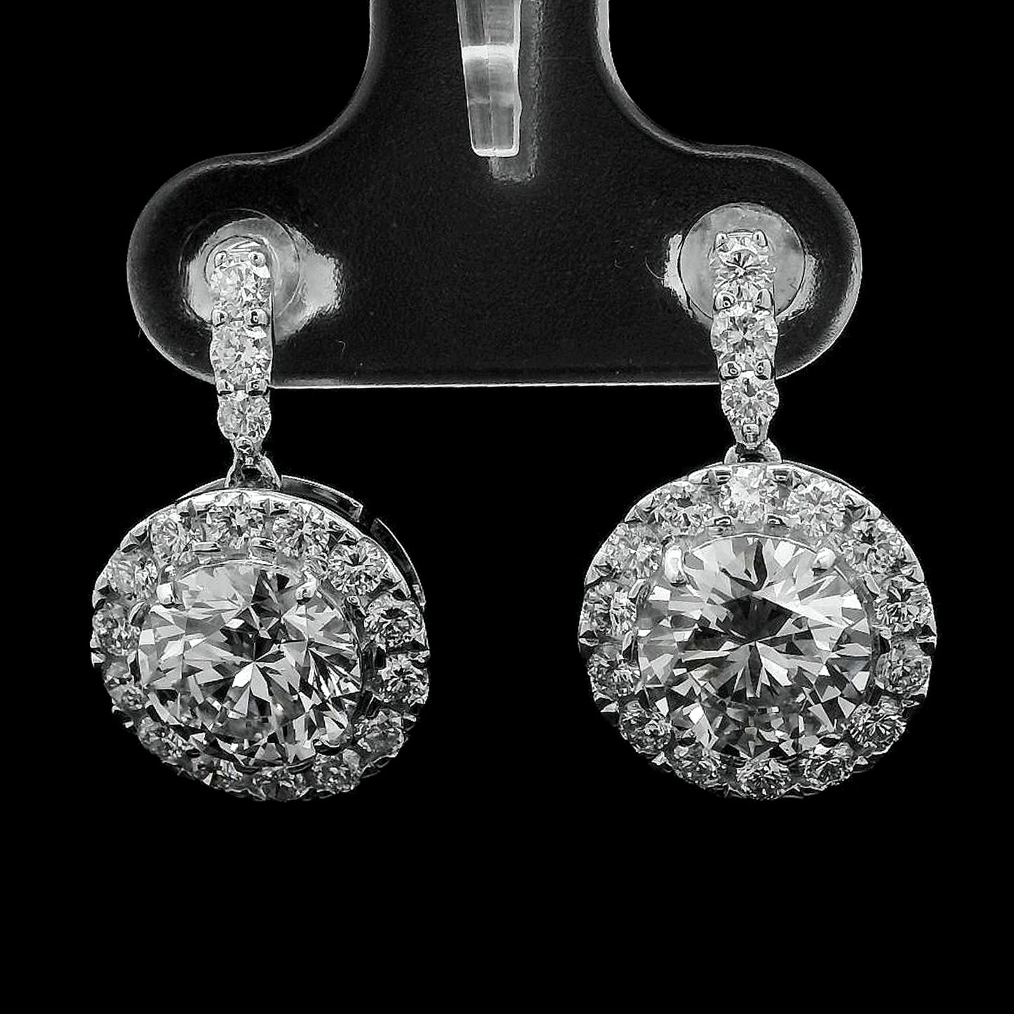 4.25 Ct Round Lab Grown Diamond 14K Gold Earrings