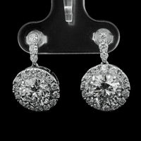 4.25 Ct Round Lab Grown Diamond 14K Gold Earrings