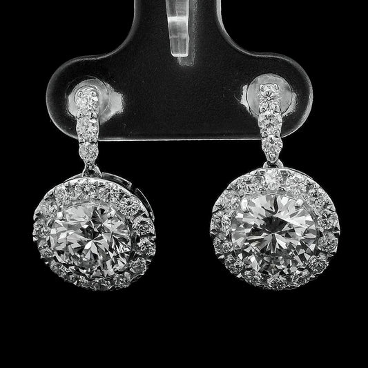 4.25 Ct Round Lab Grown Diamond 14K Gold Earrings