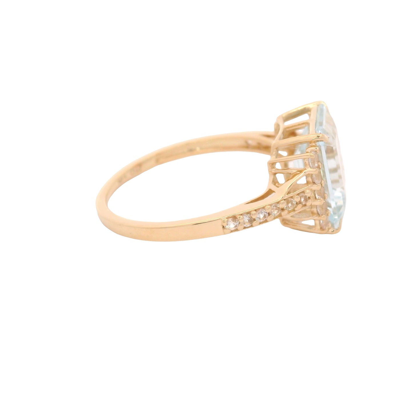 2.88 Ct Octagon Aquamarine 14K Gold Ring