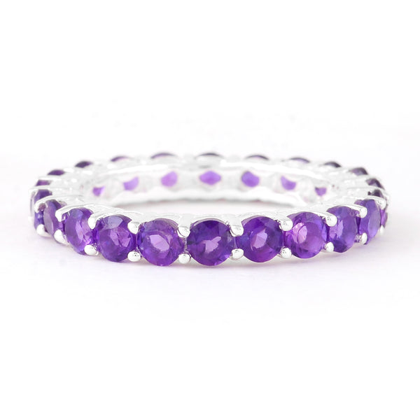 2.75 Ct Round Amethyst 925 Sterling Silver Ring