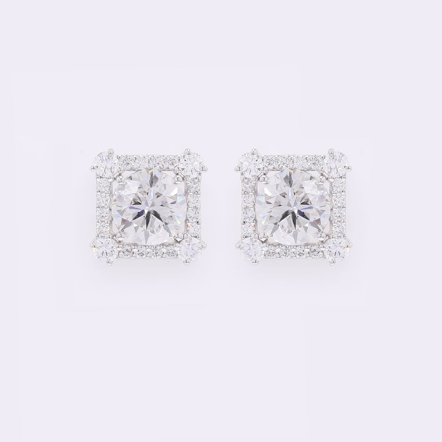4.15 Carats Lab Grown Diamond 14K Gold Earrings