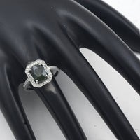 2.82 Ct Oval Mixed Cut Natural Green Sapphire 950 Platinum Ring
