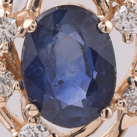 1.38 Ct Oval Natural Sapphire 14K Gold Pendant