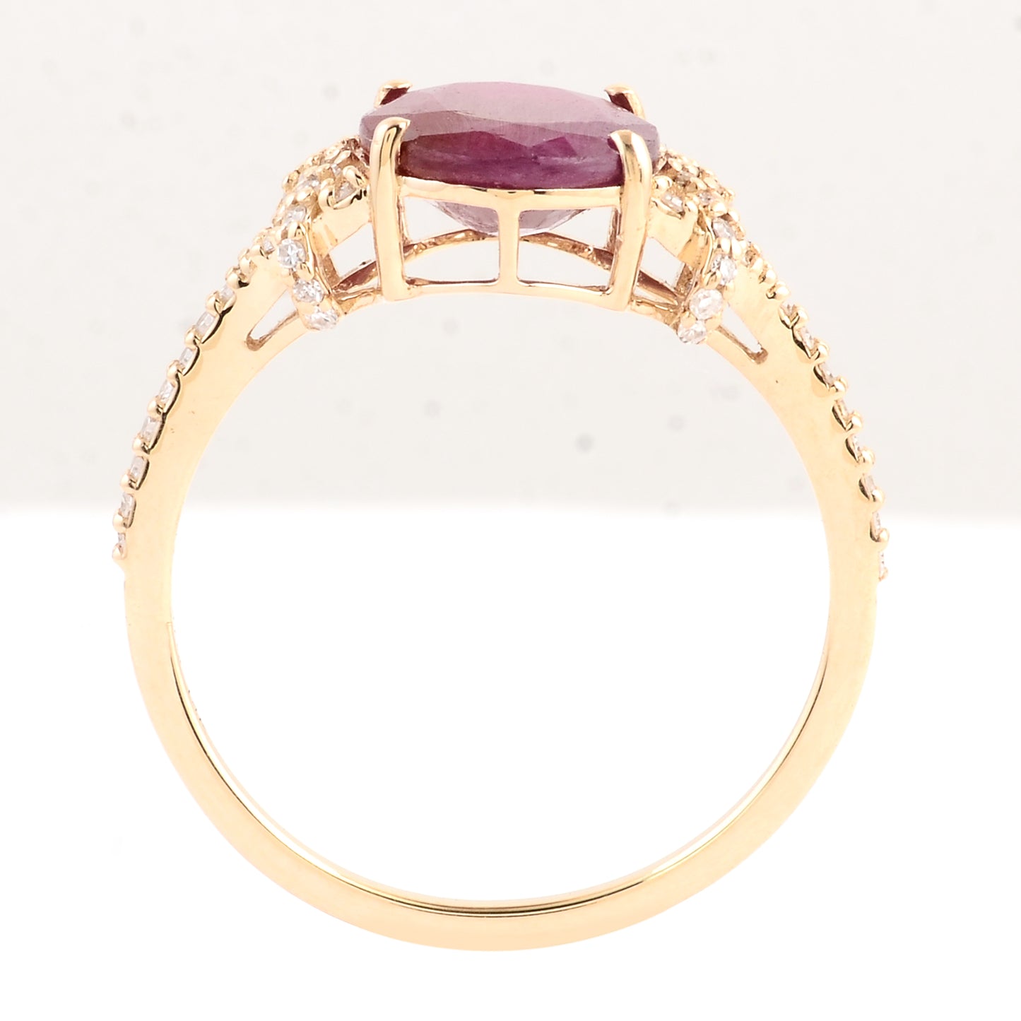2.70 Ct Oval Mixed Cut Natural Corundum Ruby 14K Gold Ring