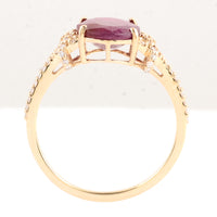 2.70 Ct Oval Mixed Cut Natural Corundum Ruby 14K Gold Ring