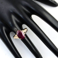 3.40 Ct Oval Ruby 14K Gold Ring