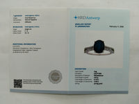 3.45 Ct Oval Mixed Cut Natural Sapphire 950 Platinum Ring
