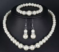 Imitation Pearl Gold Plated Brass Necklace