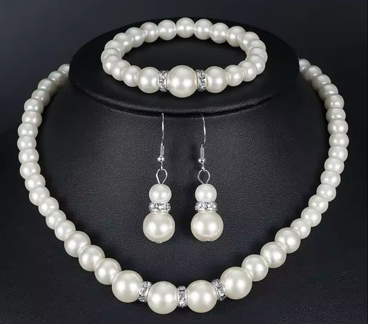 Imitation Pearl Gold Plated Brass Necklace