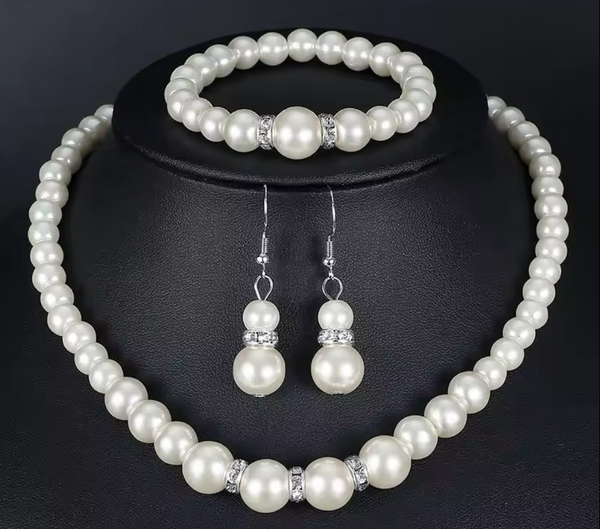 Imitation Pearl Gold Plated Brass Necklace