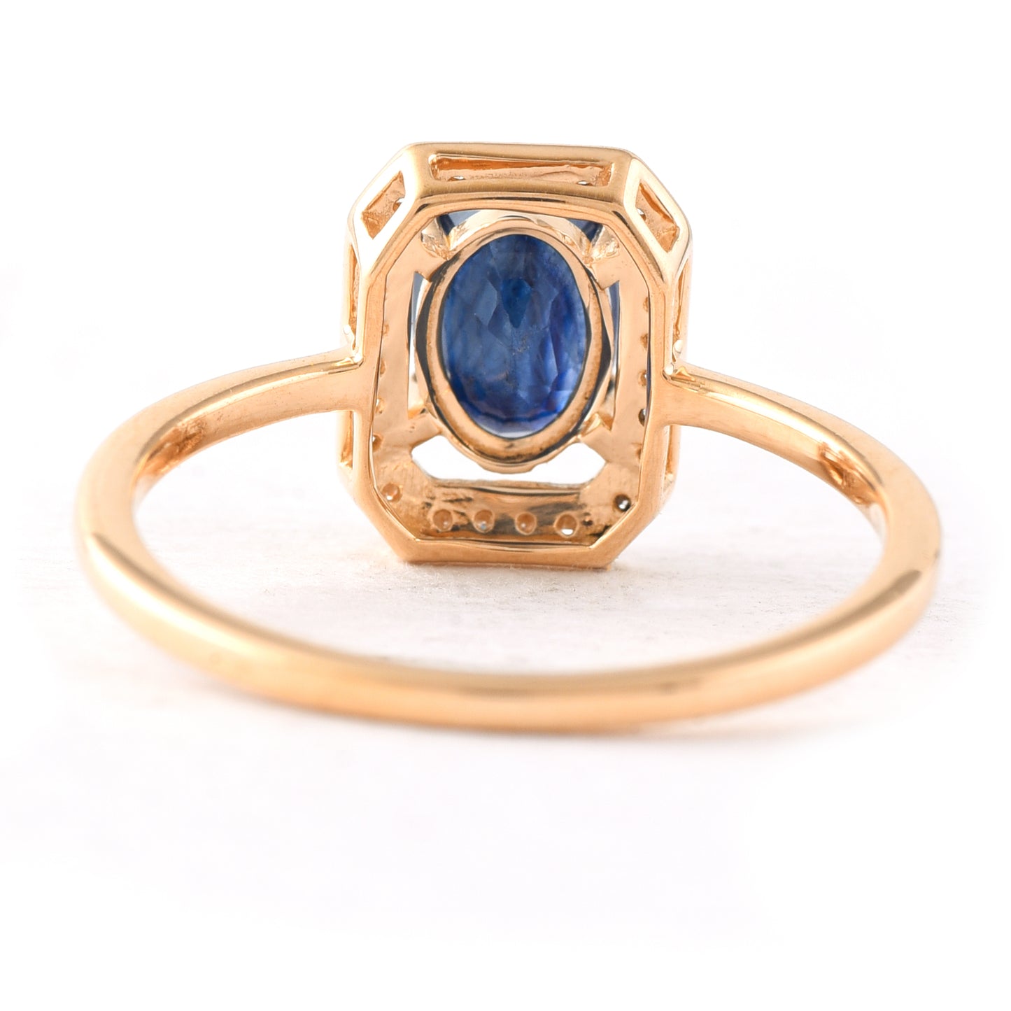 1.62 Ct Oval Mixed Cut Natural Sapphire 14K Gold Ring