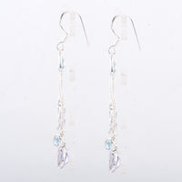 20.90 Ct Amethyst, Blue Topaz 925 Sterling Silver Earrings