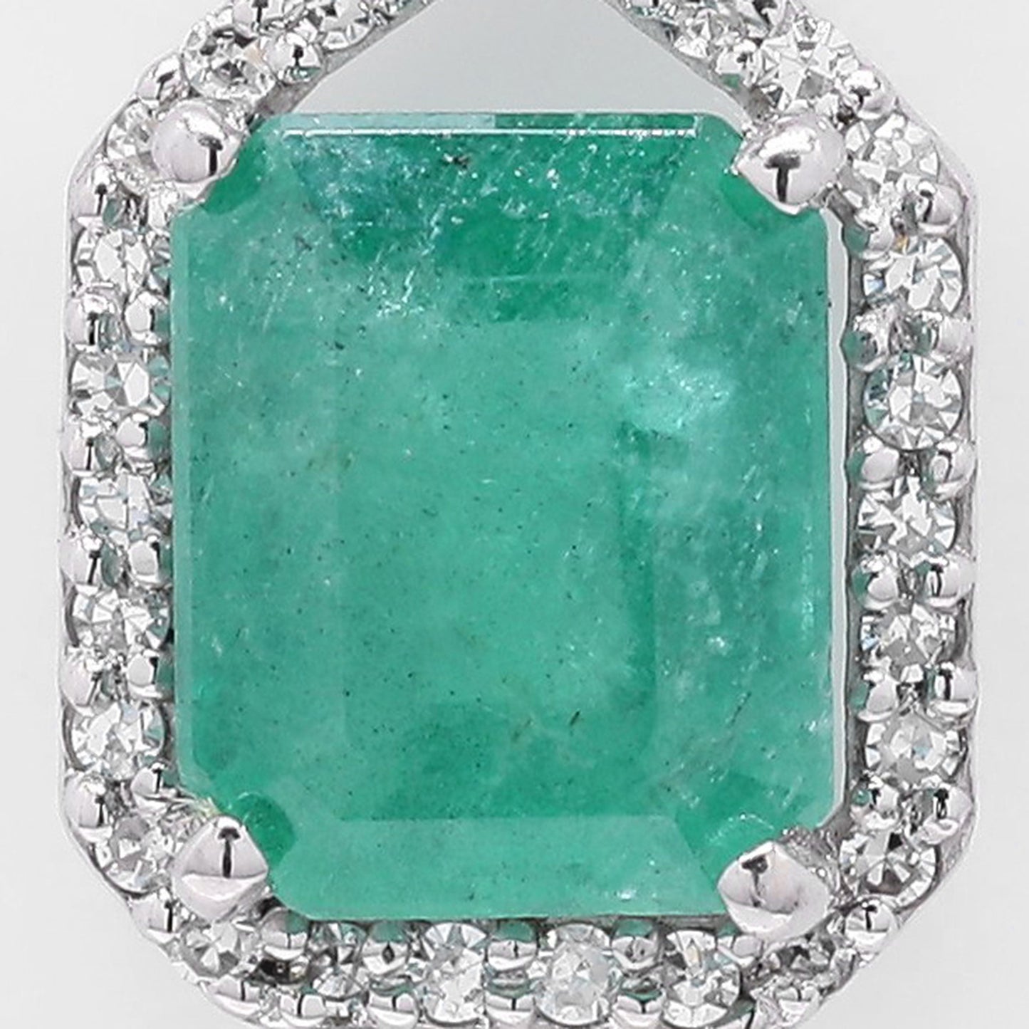 1.49 Ct Octagon Step Cut Natural Emerald 950 Platinum Pendant