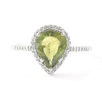 1.78 Ct Pear Mixed Cut Natural Green Sapphire 950 Platinum Ring