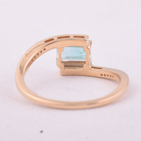 0.79 Ct Octagon Step Cut Natural Emerald 14K Gold Ring