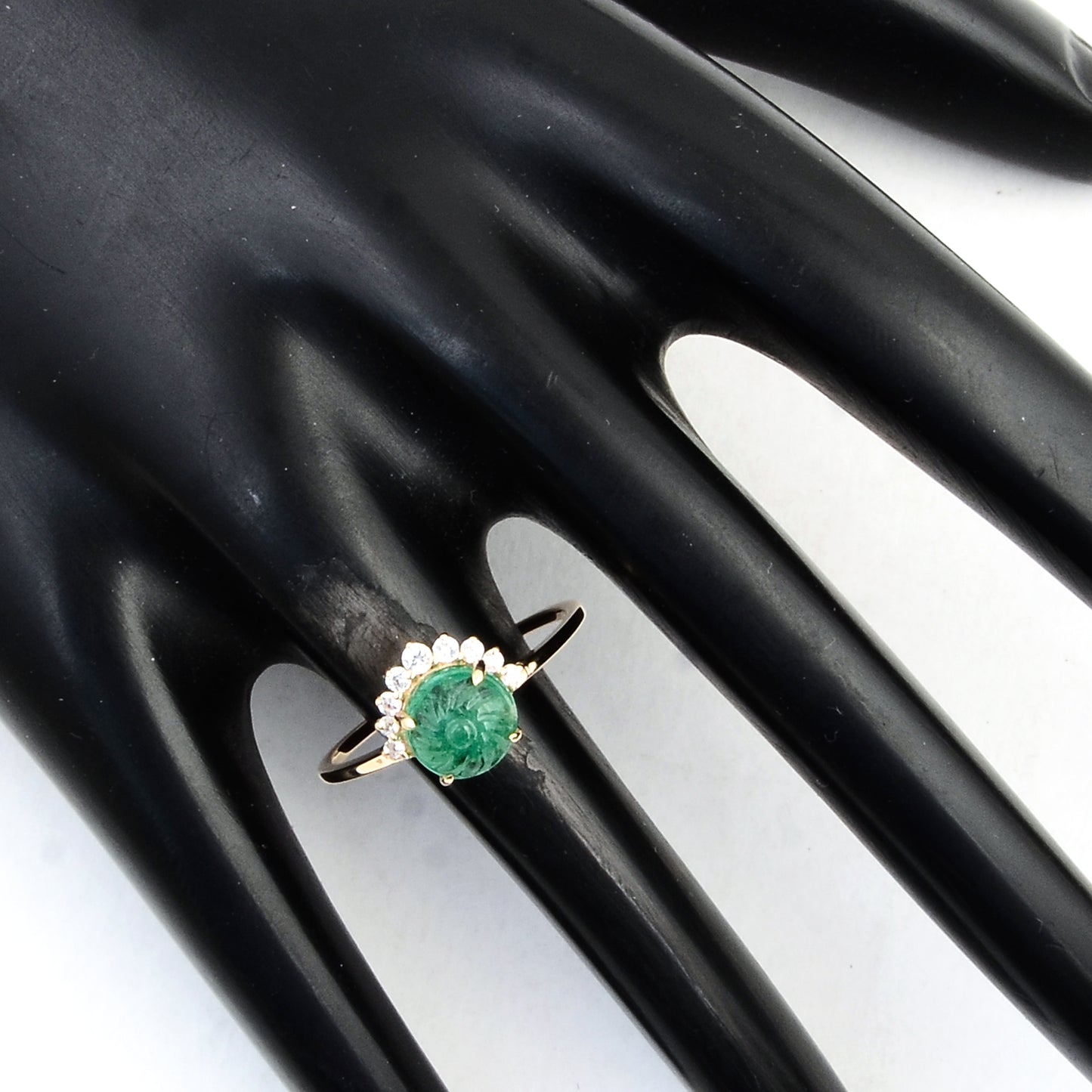 1.47 Ct Round Emerald 14K Gold Ring