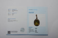 7.24 Ct Oval Mixed Cut Natural Yellow Sapphire 14K Gold Pendant