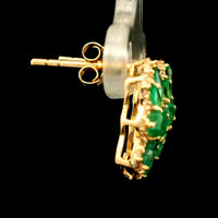 1.77 Ct Pear Emerald 14K Gold Earrings