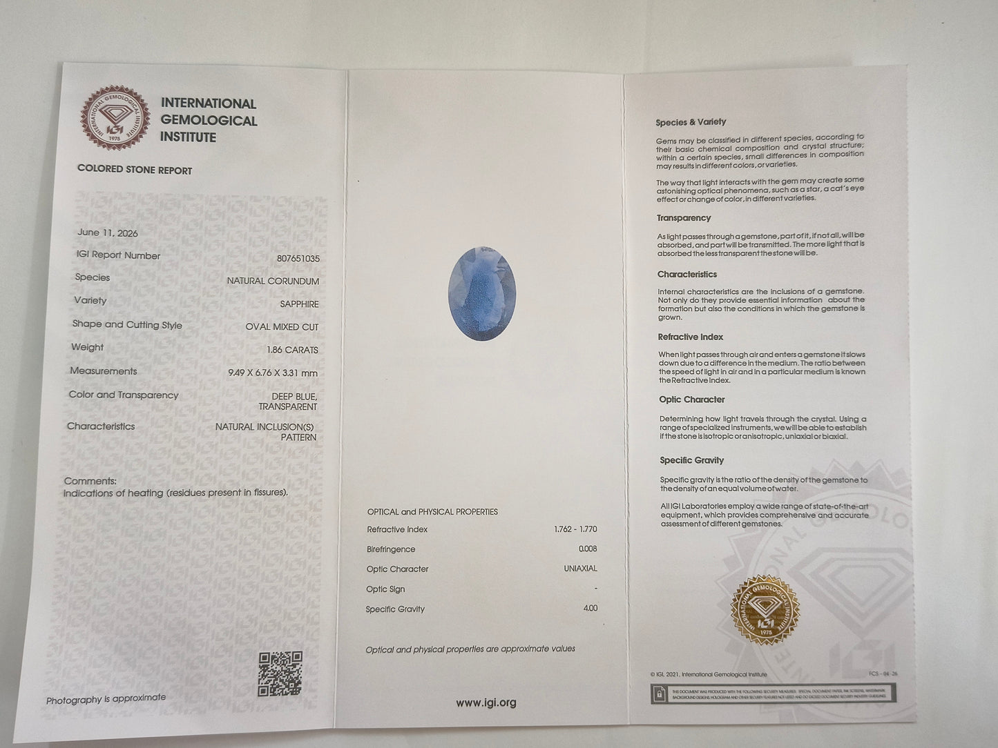 1.9 Natural Corundum Sapphire Oval Mixed Cut Gemstone