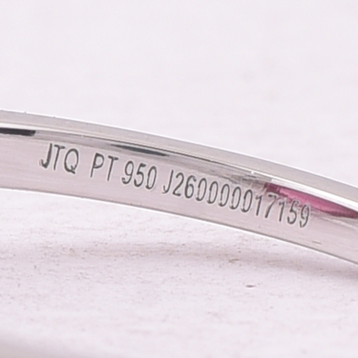3.69 Ct Round Cabochon Cut Natural Pink Tourmaline 950 Platinum Ring