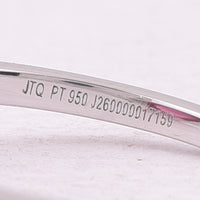 3.69 Ct Round Cabochon Cut Natural Pink Tourmaline 950 Platinum Ring