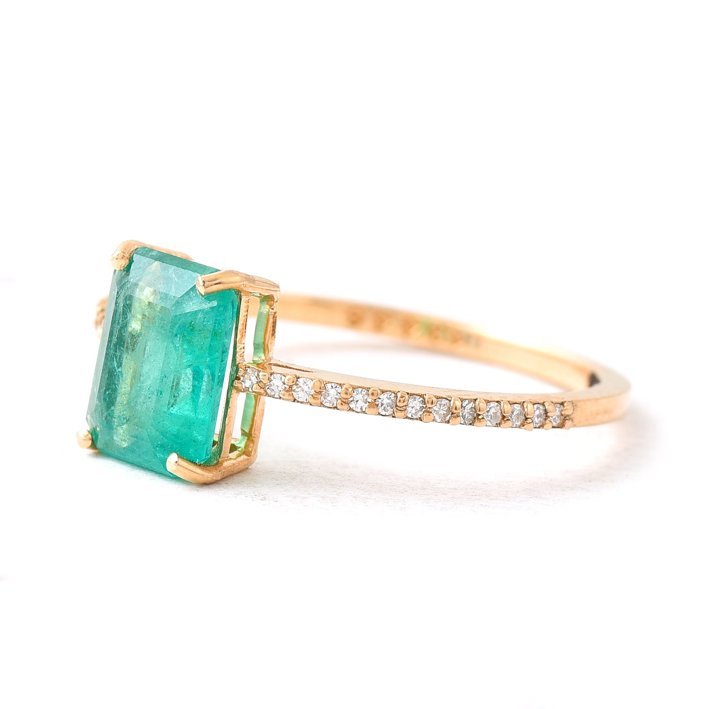 1.40 Ct Octagon Emerald 14K Gold Ring