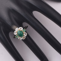 2.76 Ct Oval Emerald 9K Gold Ring