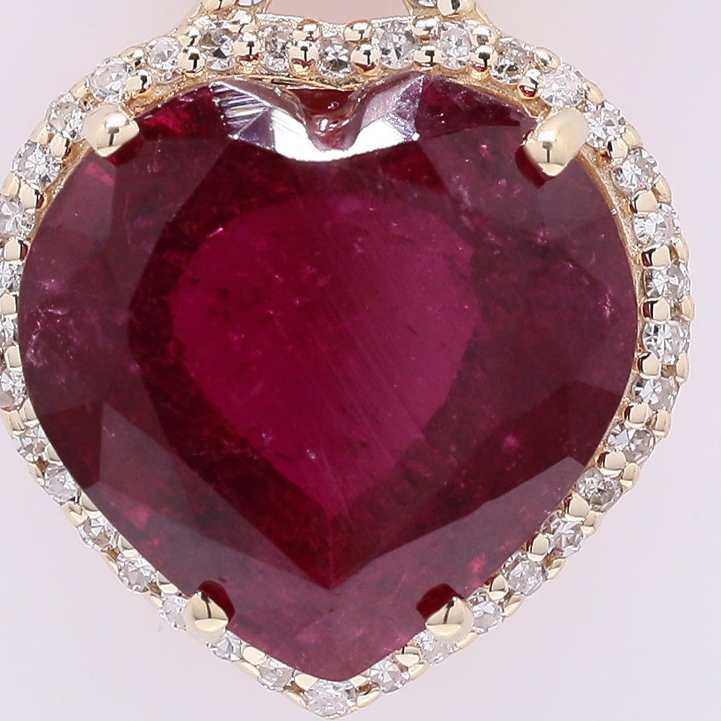 5.17 Ct Heart Mixed Cut Natural Rubellite 14K Gold Pendant