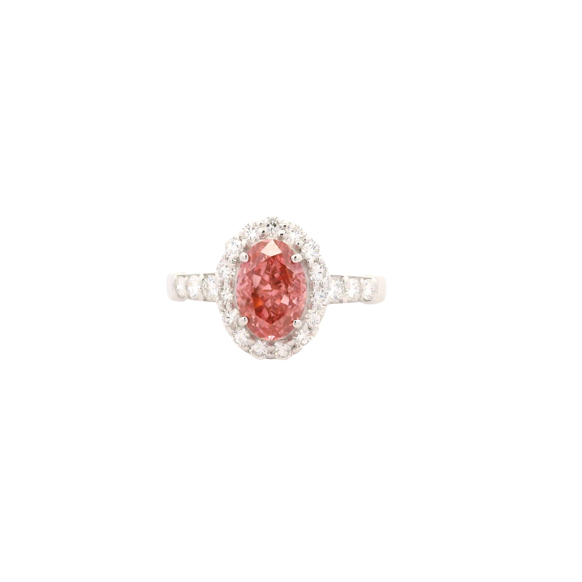 2.12 Carats Pink Lab Grown Diamond 14K Gold Ring