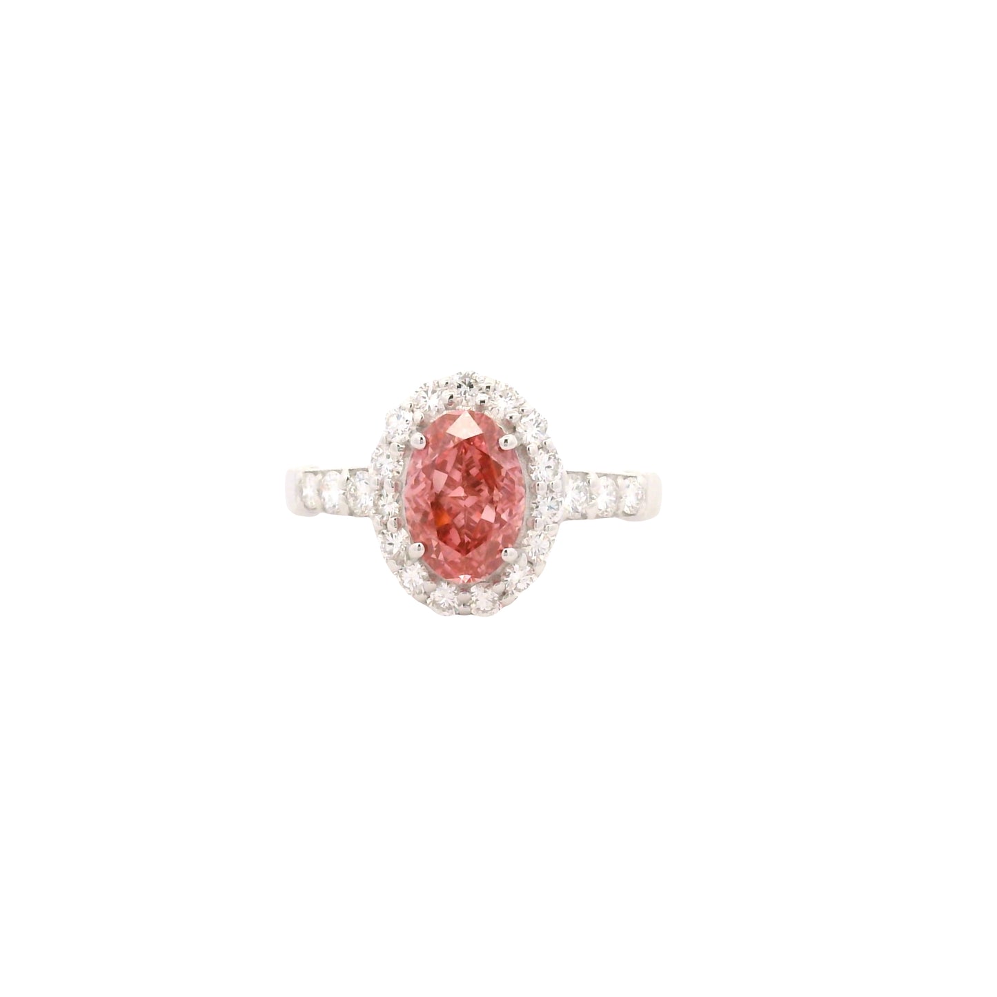 2.12 Carats Pink Lab Grown Diamond 14K Gold Ring