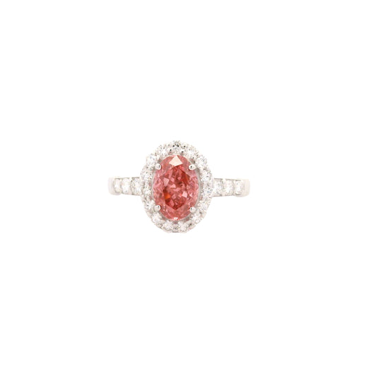 2.12 Carats Pink Lab Grown Diamond 14K Gold Ring