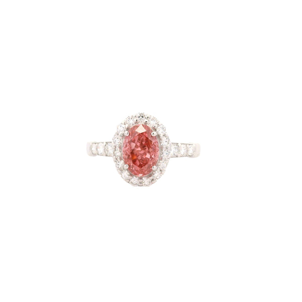 2.12 Carats Pink Lab Grown Diamond 14K Gold Ring