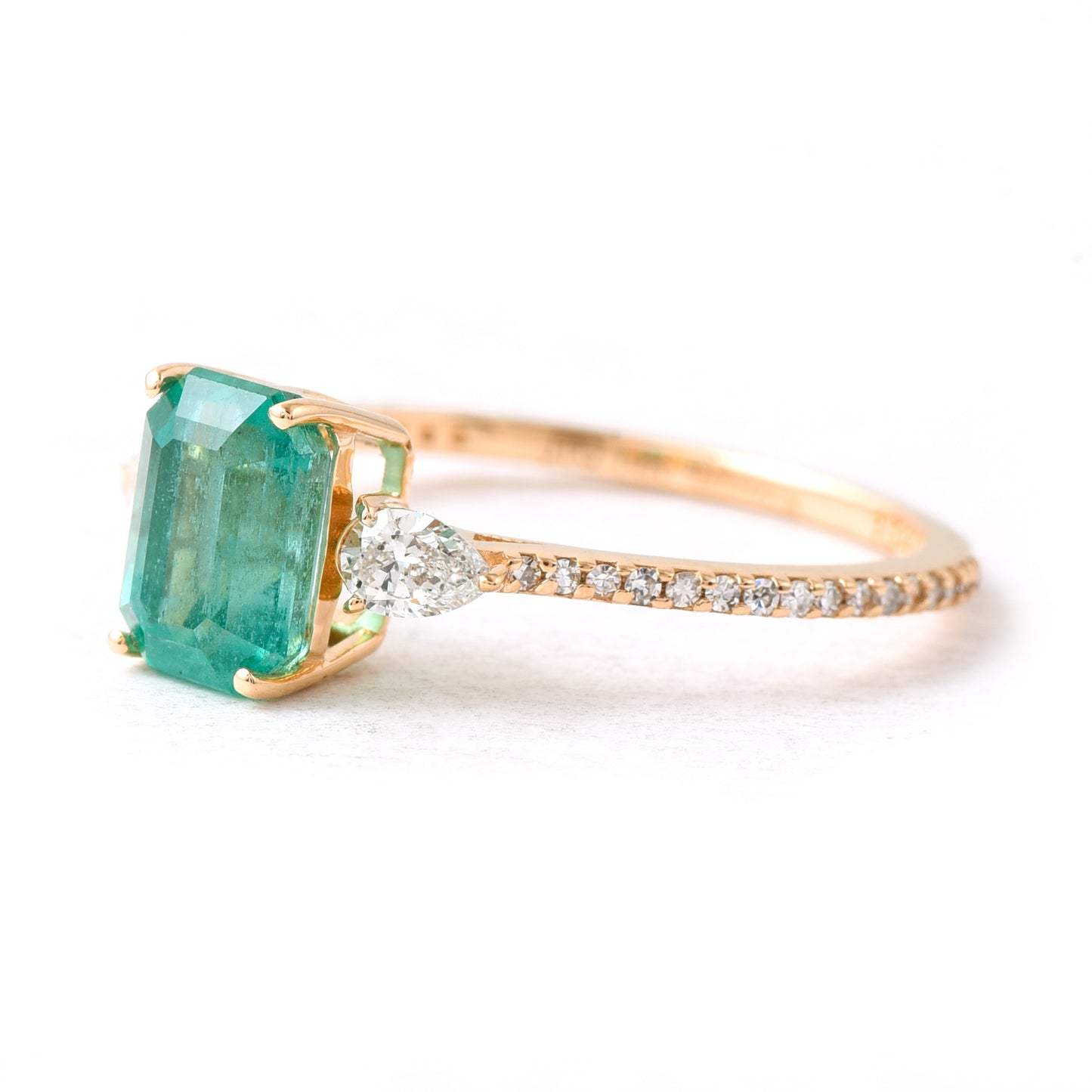 1.71 Ct Octagon Emerald 14K Gold Ring