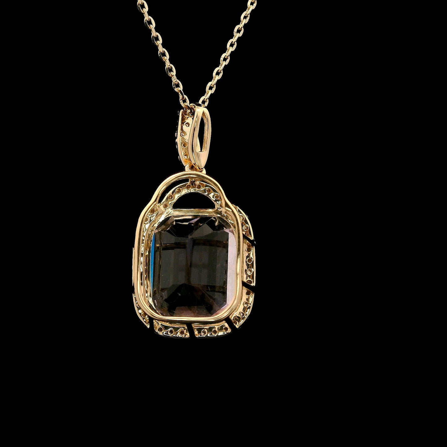 7.21 Ct Cushion Kunzite 14K Gold Pendant