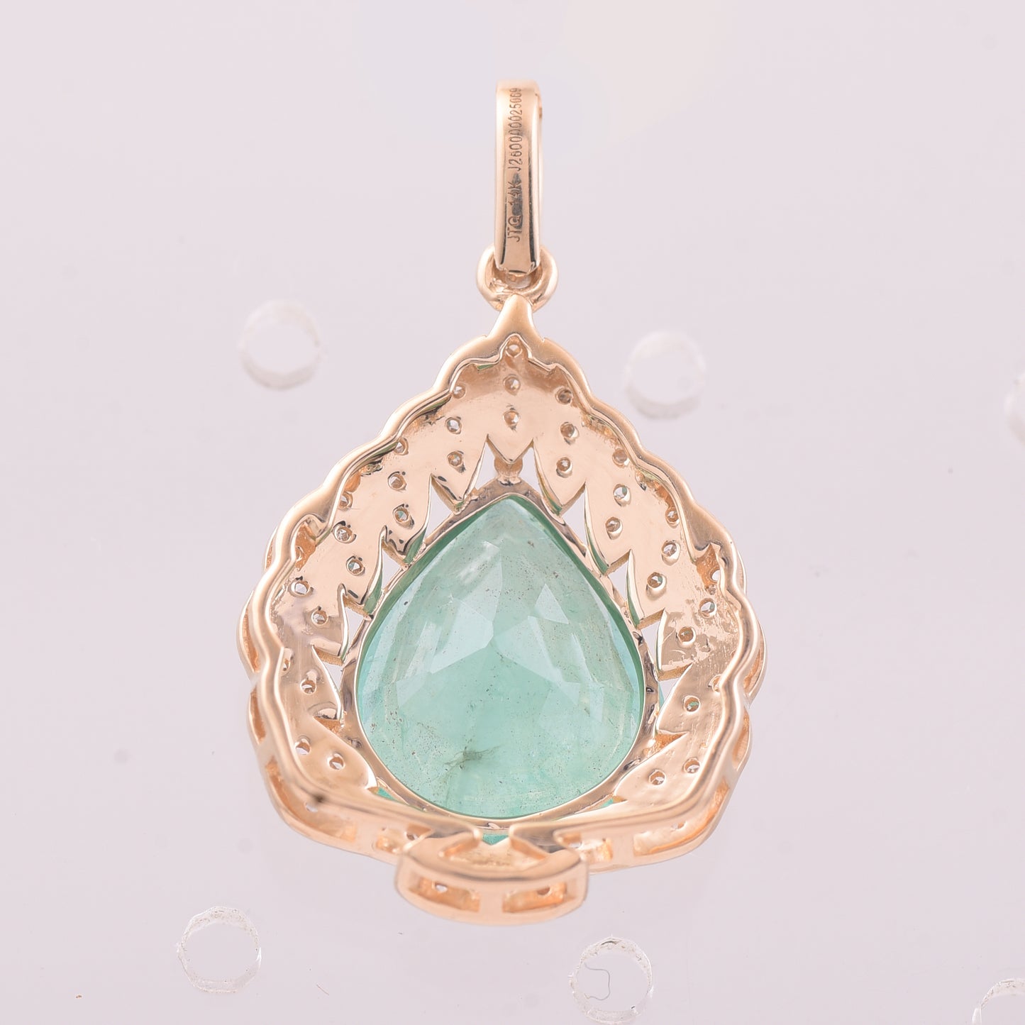 3.48 Ct Pear Mixed Cut Natural Emerald 14K Gold Pendant